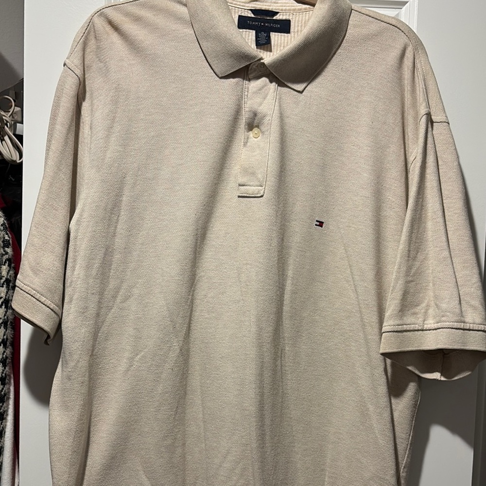 Tommy Hilfiger Cream Polo Shirt Classic Design